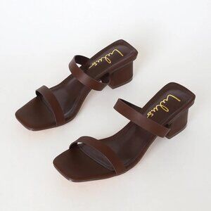 Lulus Fallyn Naked Espresso Mules Brown